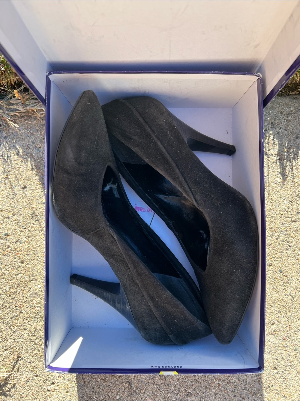 Enzo Angiolini Black Suede Pointed-Toe Stiletto Heels